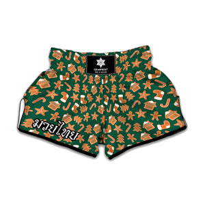 Gingerbread Cookies Pattern Print Muay Thai Boxing Shorts