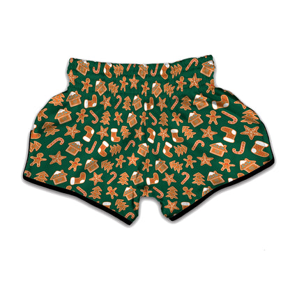 Gingerbread Cookies Pattern Print Muay Thai Boxing Shorts