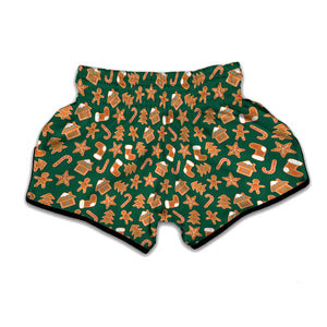 Gingerbread Cookies Pattern Print Muay Thai Boxing Shorts