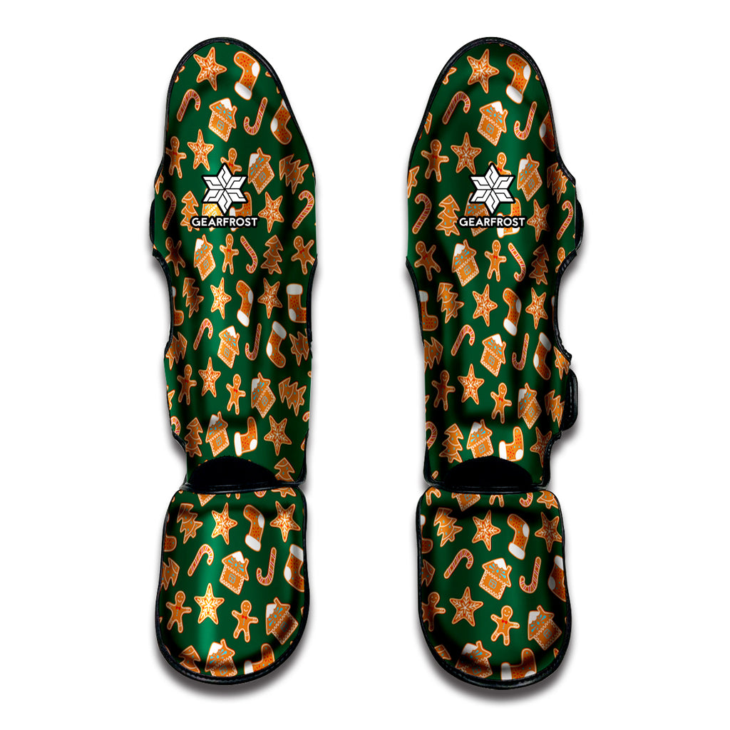 Gingerbread Cookies Pattern Print Muay Thai Shin Guard