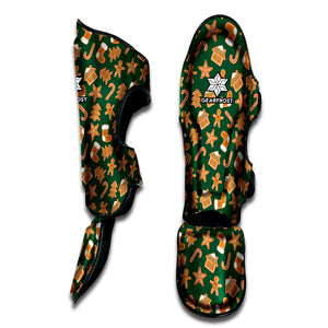 Gingerbread Cookies Pattern Print Muay Thai Shin Guard