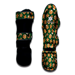 Gingerbread Cookies Pattern Print Muay Thai Shin Guard