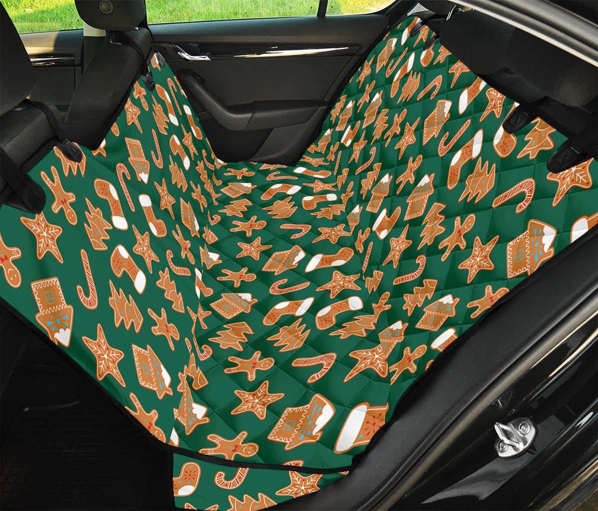 Gingerbread Cookies Pattern Print Pet Car Back Seat Cover