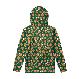 Gingerbread Cookies Pattern Print Pullover Hoodie