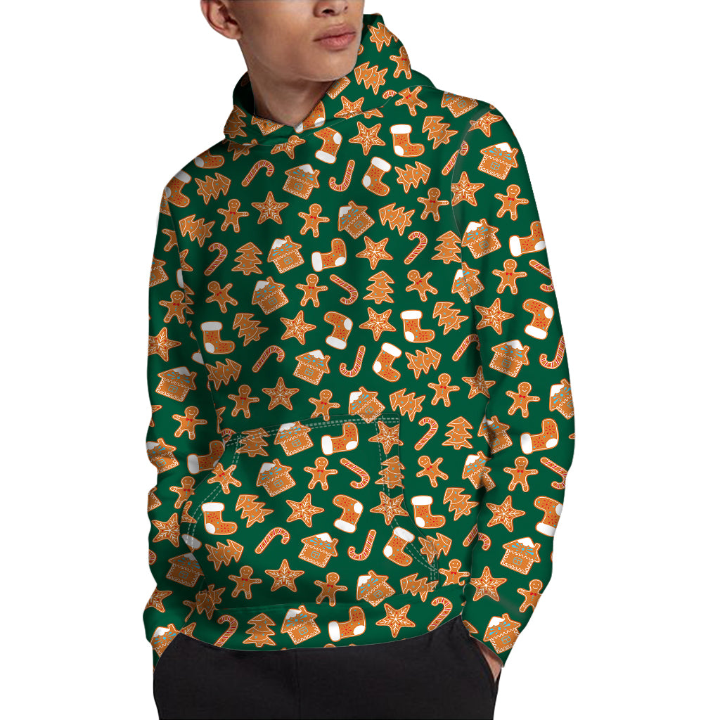 Gingerbread Cookies Pattern Print Pullover Hoodie