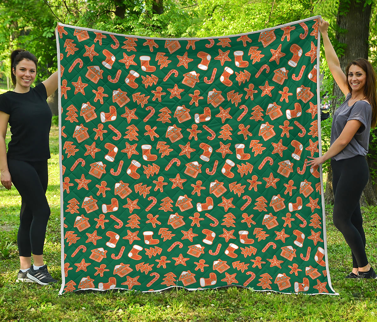 Gingerbread Cookies Pattern Print Quilt