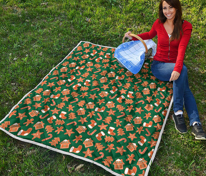 Gingerbread Cookies Pattern Print Quilt