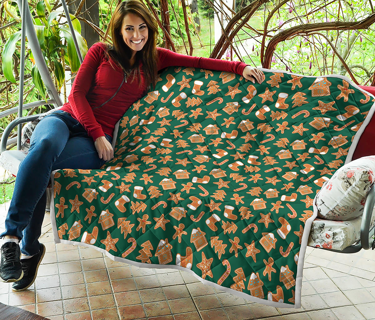 Gingerbread Cookies Pattern Print Quilt