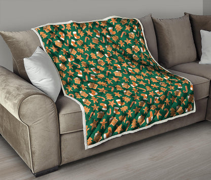 Gingerbread Cookies Pattern Print Quilt