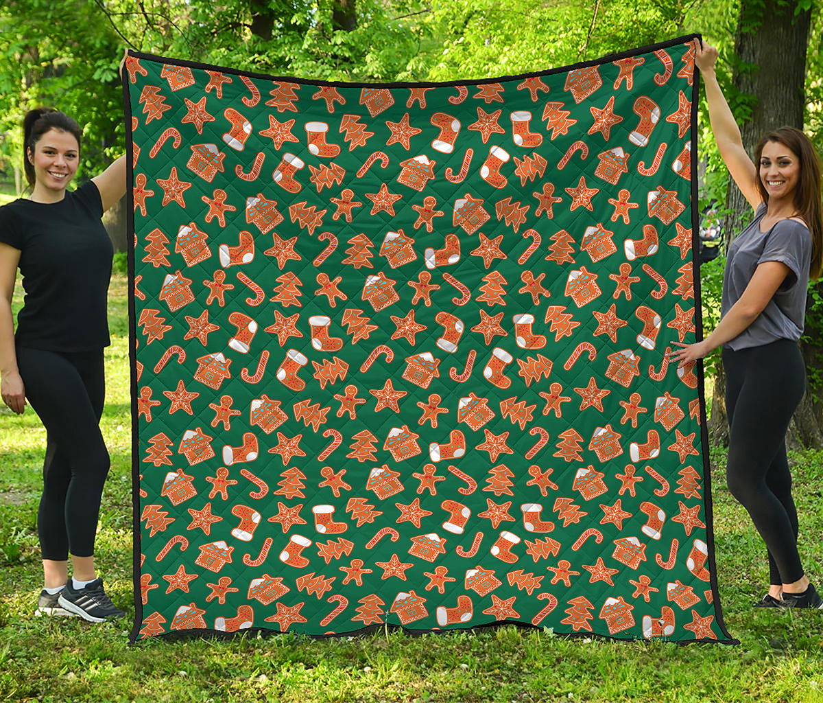 Gingerbread Cookies Pattern Print Quilt