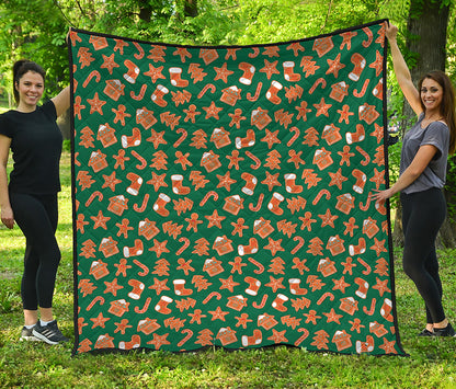 Gingerbread Cookies Pattern Print Quilt