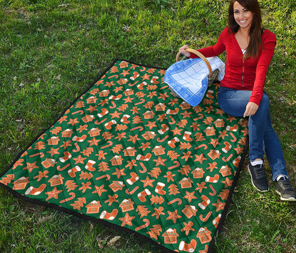 Gingerbread Cookies Pattern Print Quilt