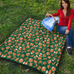 Gingerbread Cookies Pattern Print Quilt