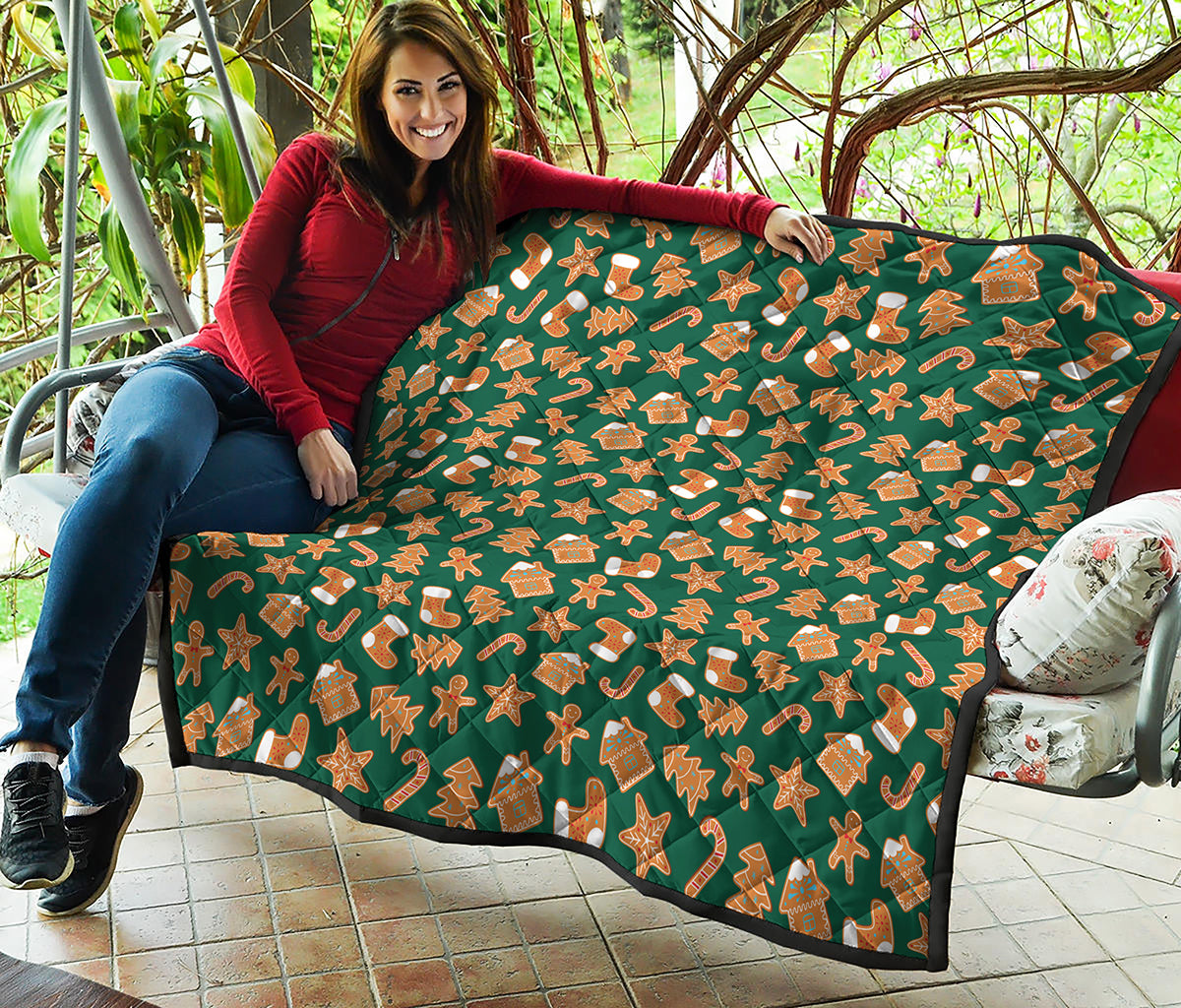 Gingerbread Cookies Pattern Print Quilt