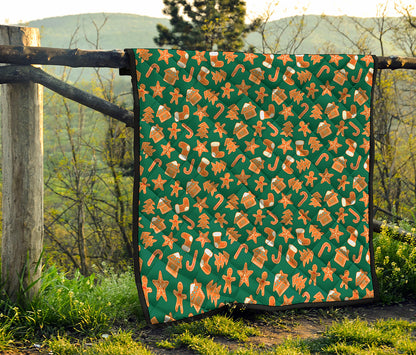 Gingerbread Cookies Pattern Print Quilt