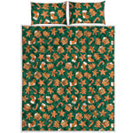 Gingerbread Cookies Pattern Print Quilt Bed Set