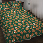 Gingerbread Cookies Pattern Print Quilt Bed Set