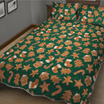 Gingerbread Cookies Pattern Print Quilt Bed Set