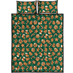 Gingerbread Cookies Pattern Print Quilt Bed Set