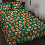 Gingerbread Cookies Pattern Print Quilt Bed Set