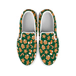 Gingerbread Cookies Pattern Print White Slip On Shoes