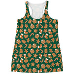 Gingerbread Cookies Pattern Print Women's Racerback Tank Top