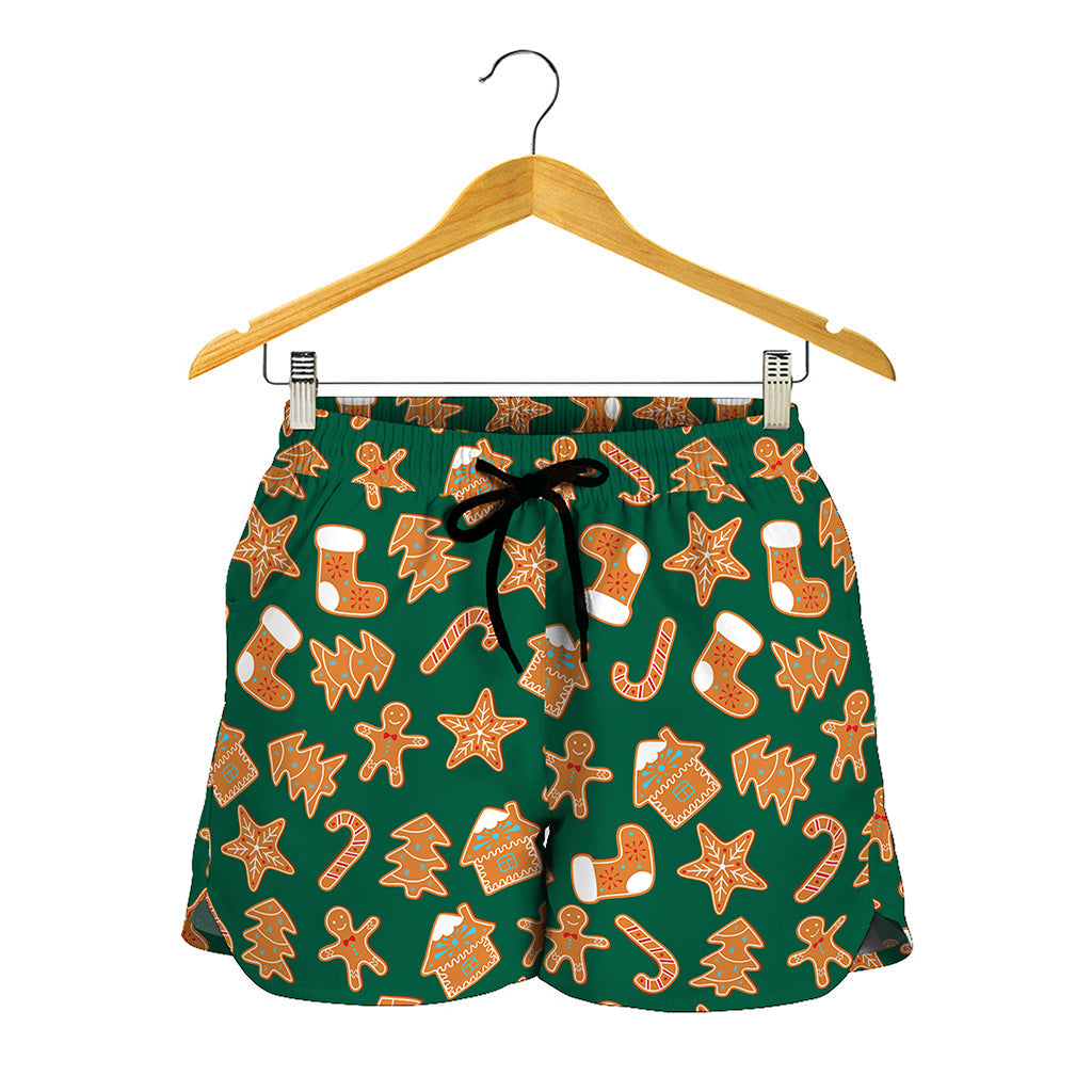 Gingerbread Cookies Pattern Print Women's Shorts