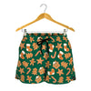 Gingerbread Cookies Pattern Print Women's Shorts