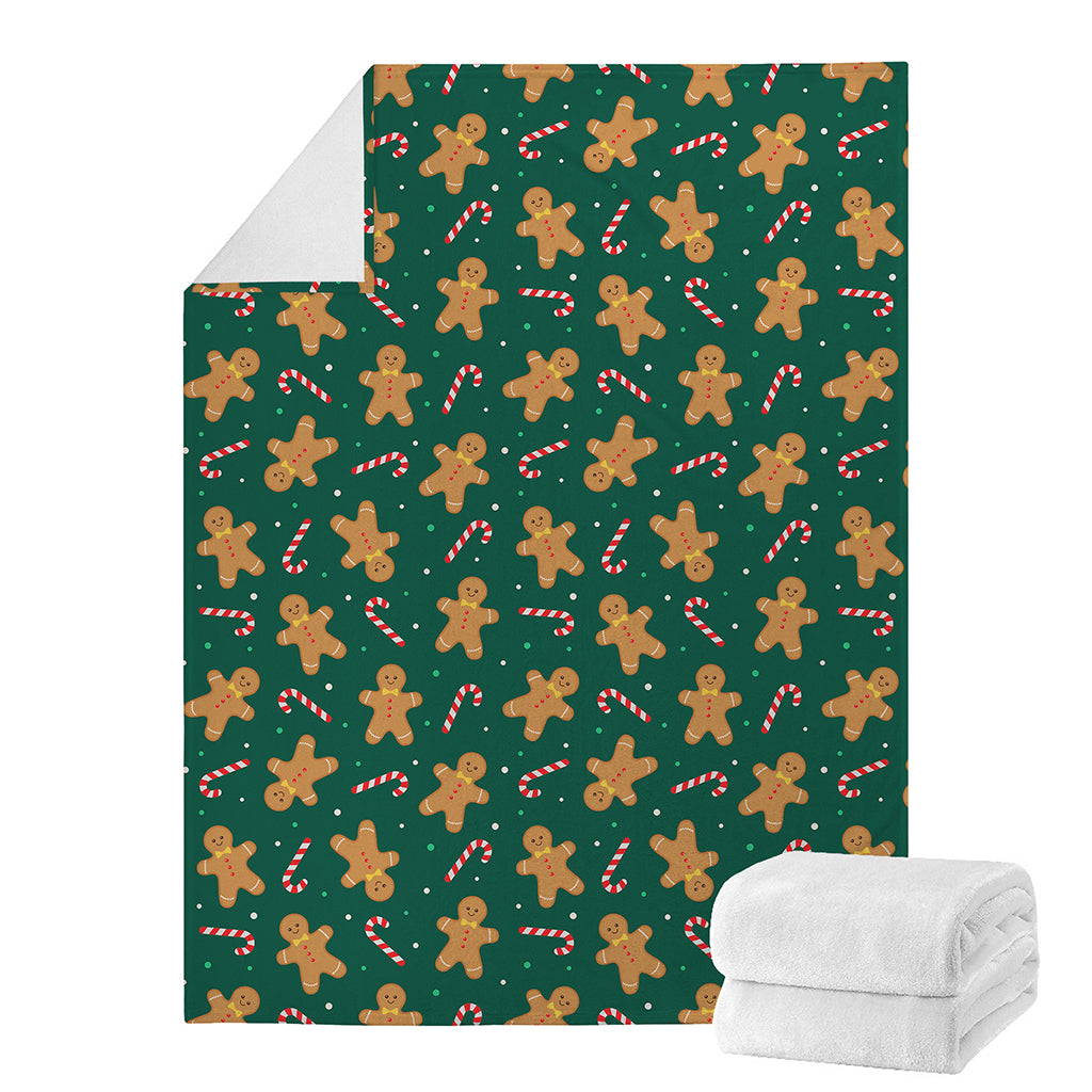 Gingerbread Man Cookies Pattern Print Blanket