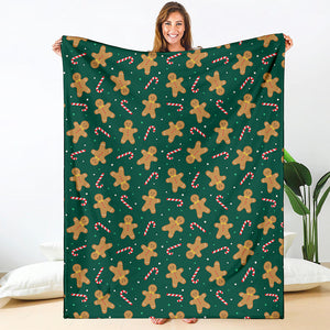 Gingerbread Man Cookies Pattern Print Blanket