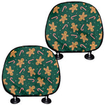 Gingerbread Man Cookies Pattern Print Car Headrest Covers