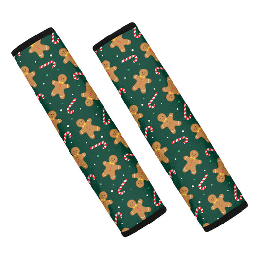Gingerbread Man Cookies Pattern Print Car Seat Belt Covers