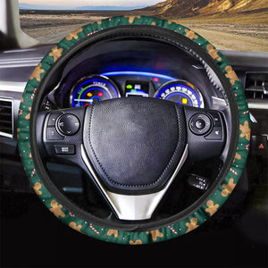 Gingerbread Man Cookies Pattern Print Car Steering Wheel Cover