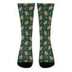 Gingerbread Man Cookies Pattern Print Crew Socks