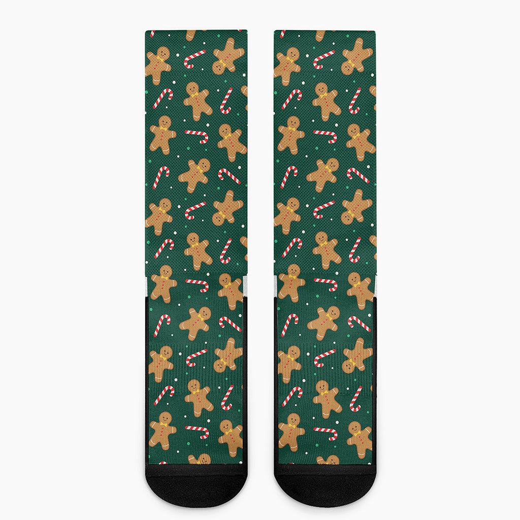 Gingerbread Man Cookies Pattern Print Crew Socks