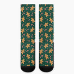 Gingerbread Man Cookies Pattern Print Crew Socks