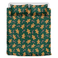 Gingerbread Man Cookies Pattern Print Duvet Cover Bedding Set