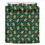 Gingerbread Man Cookies Pattern Print Duvet Cover Bedding Set