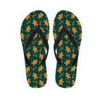 Gingerbread Man Cookies Pattern Print Flip Flops