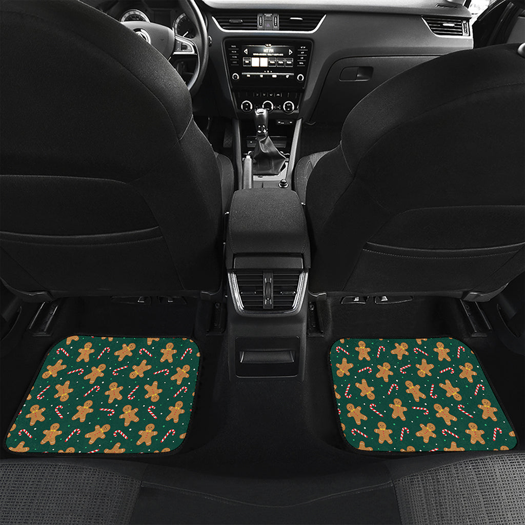 Gingerbread Man Cookies Pattern Print Front and Back Car Floor Mats