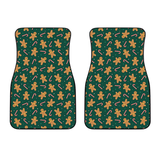 Gingerbread Man Cookies Pattern Print Front Car Floor Mats