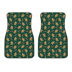 Gingerbread Man Cookies Pattern Print Front Car Floor Mats