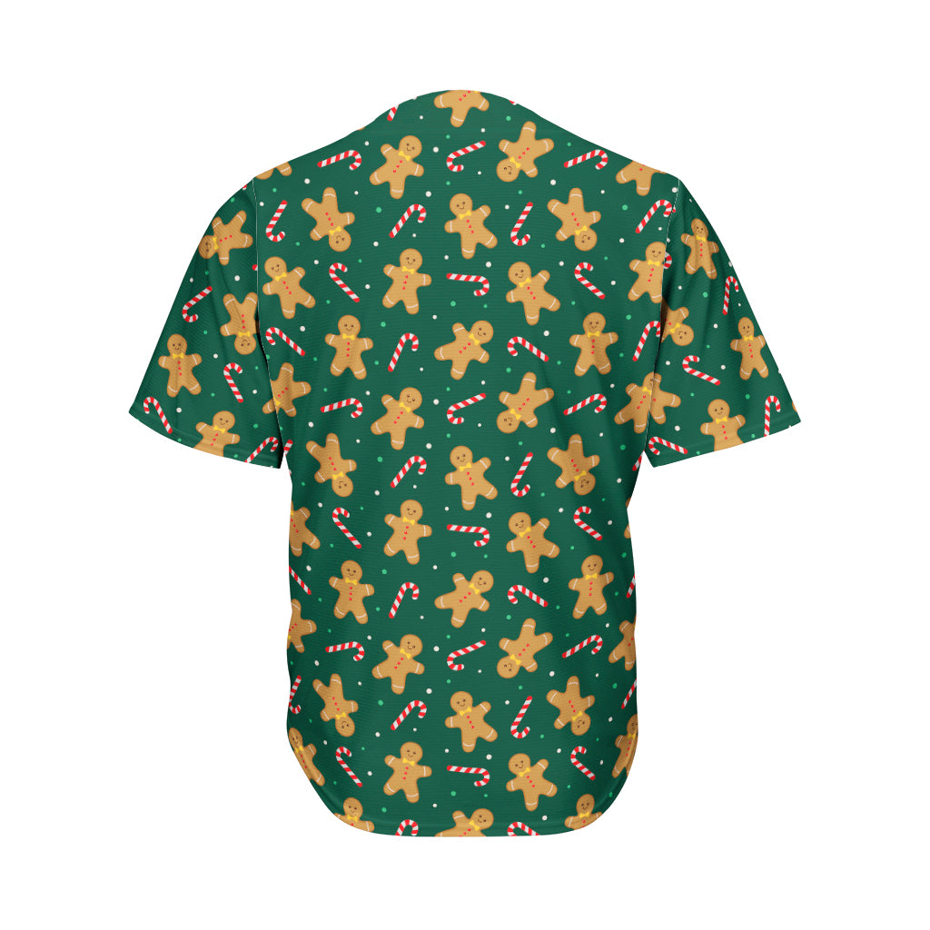 Gingerbread Man Cookies Pattern Print Men's Baseball Jersey