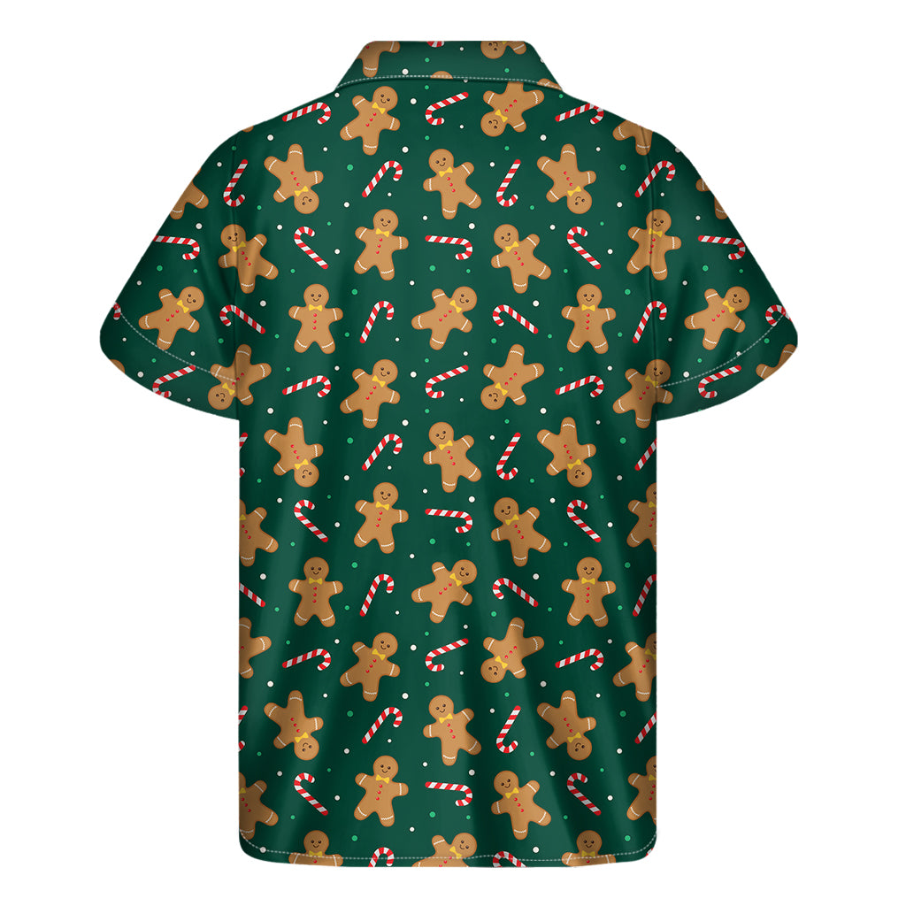 Gingerbread Man Cookies Pattern Print Men's Short Sleeve Shirt