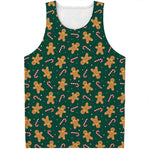 Gingerbread Man Cookies Pattern Print Men's Tank Top