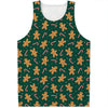 Gingerbread Man Cookies Pattern Print Men's Tank Top