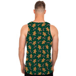 Gingerbread Man Cookies Pattern Print Men's Tank Top
