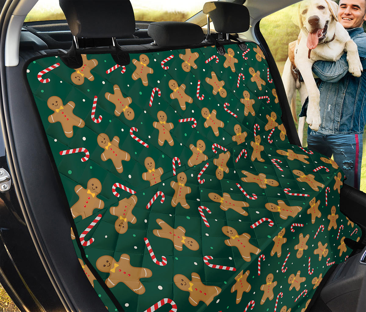 Gingerbread Man Cookies Pattern Print Pet Car Back Seat Cover