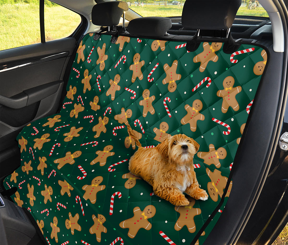 Gingerbread Man Cookies Pattern Print Pet Car Back Seat Cover