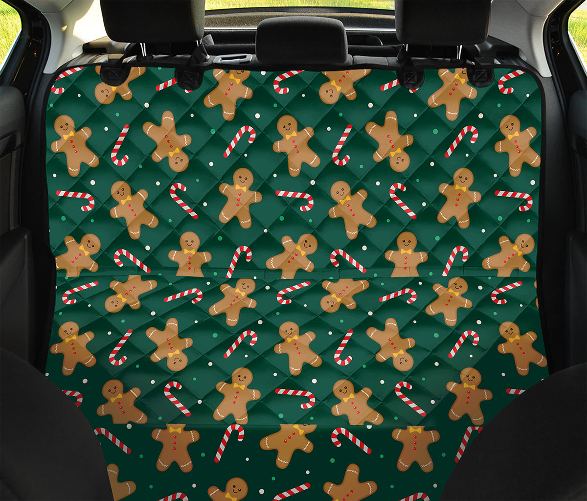 Gingerbread Man Cookies Pattern Print Pet Car Back Seat Cover